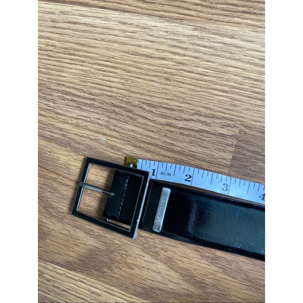 Calvin Klein Men's Black Genuine Leather, Buckle Dress Belt Size S